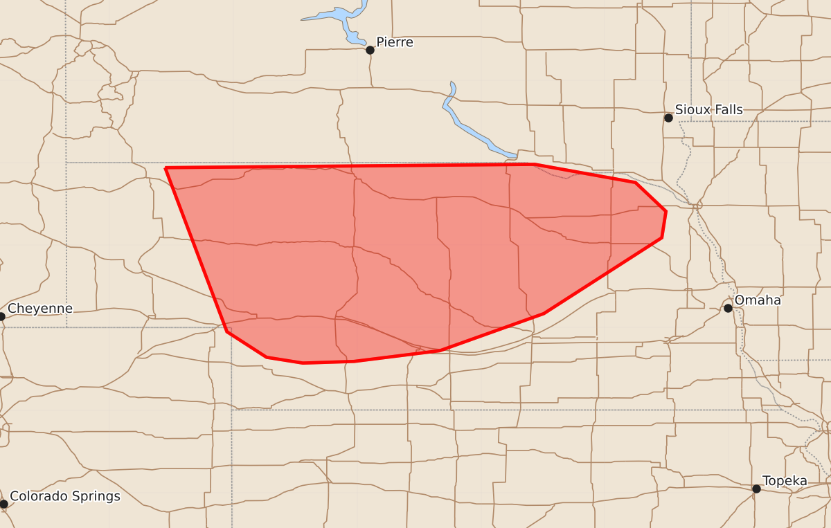 Risk area map for Mesoscale Discussion 2020