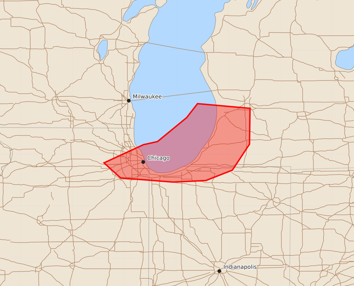 Risk area map for Mesoscale Discussion 1879