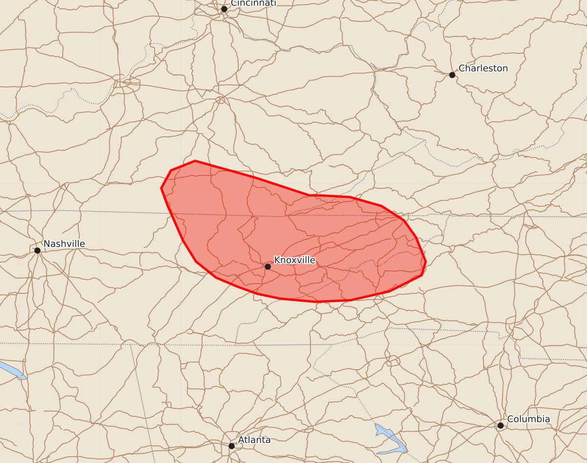 Risk area map for Mesoscale Discussion 1939