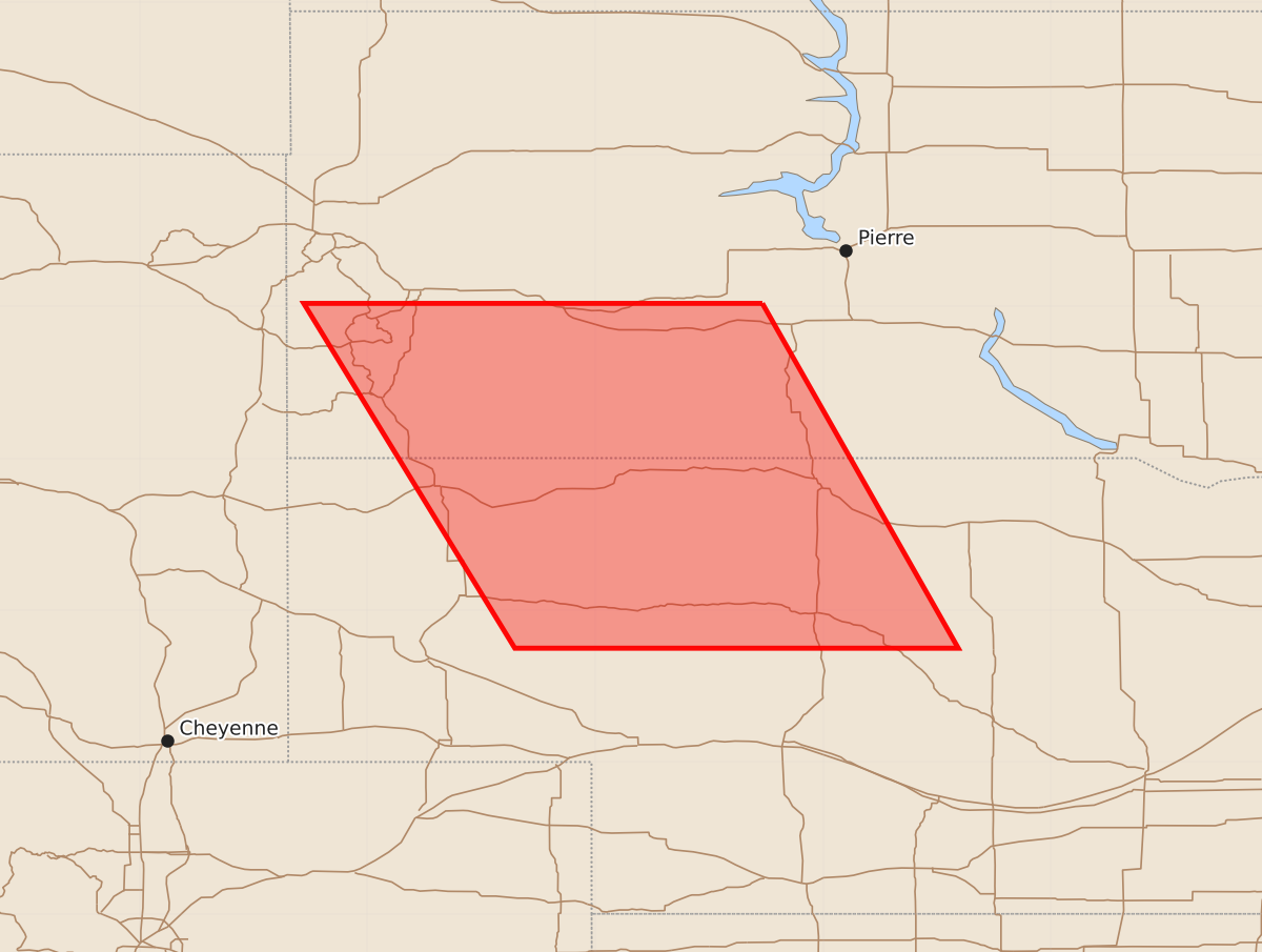 Risk area map for Watch 633 Outline