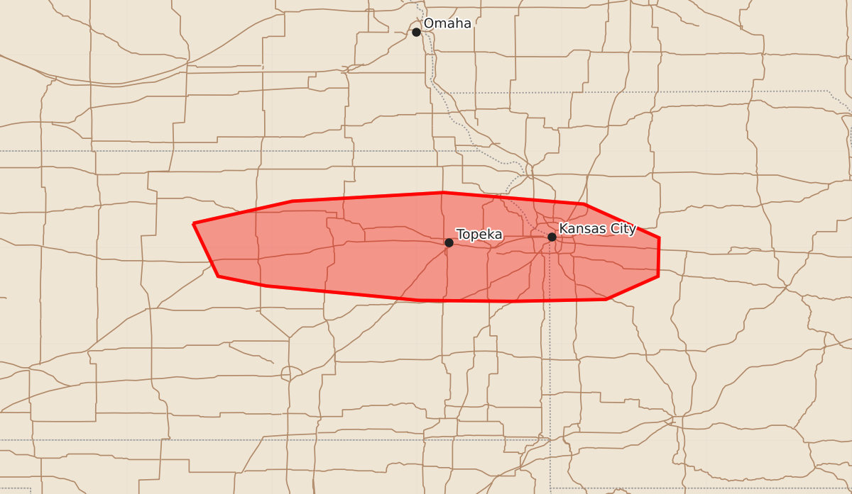 Risk area map for Mesoscale Discussion 2031