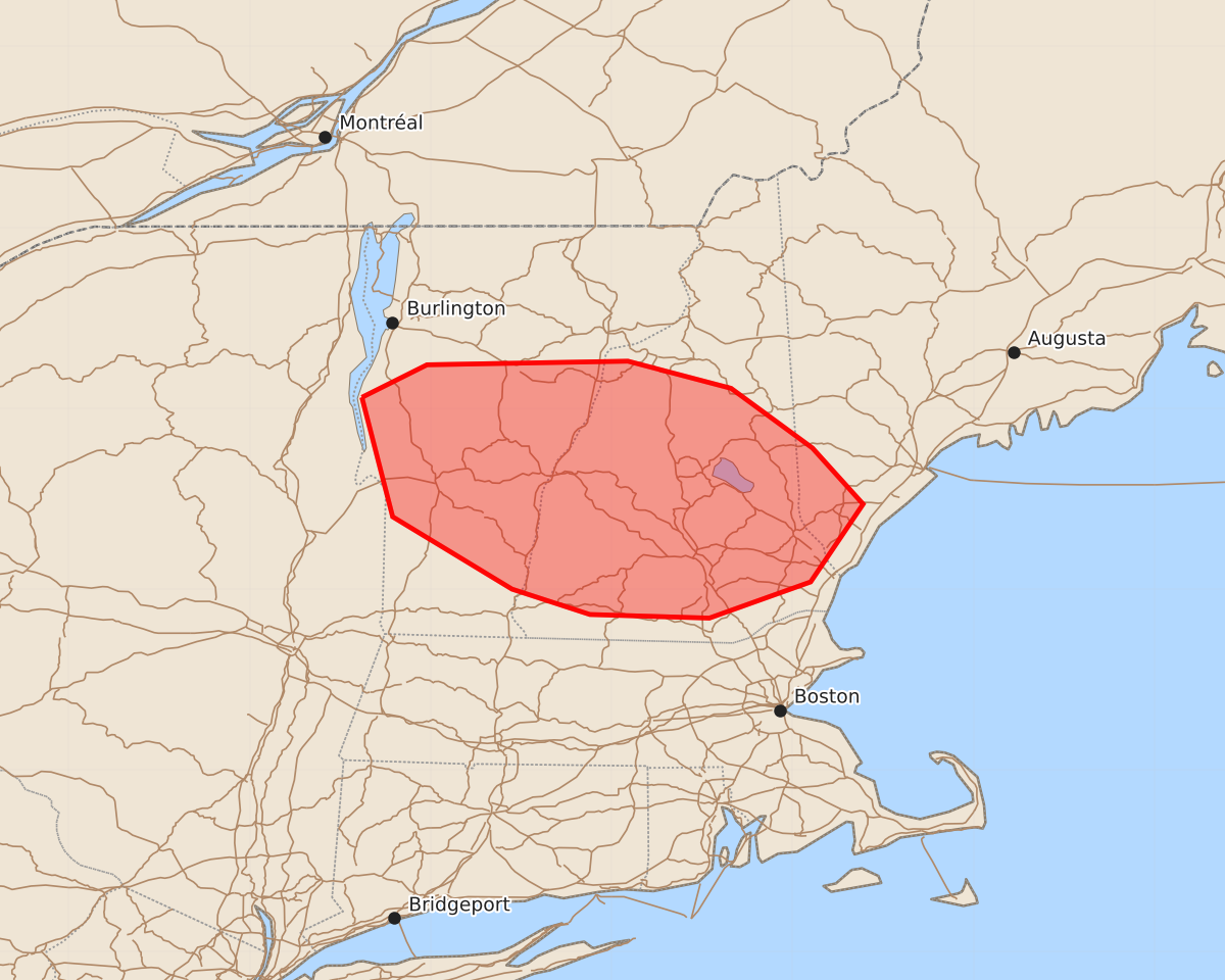 Risk area map for Mesoscale Discussion 1335