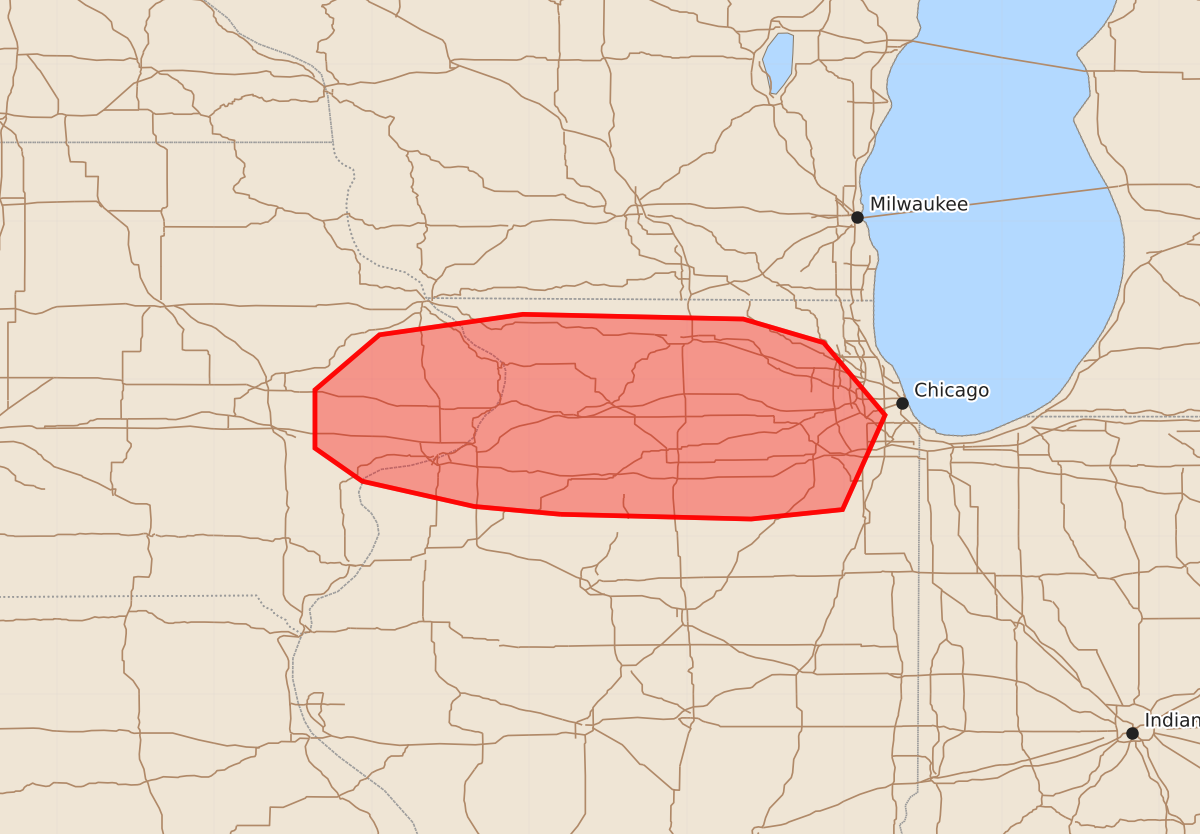 Risk area map for Mesoscale Discussion 1898