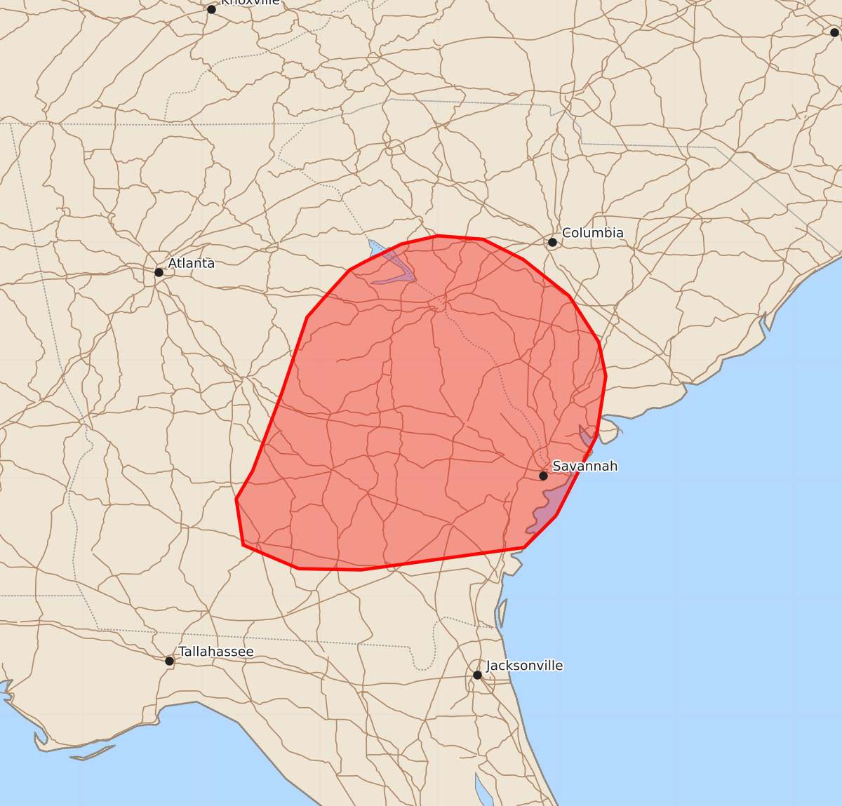 Risk area map for Mesoscale Discussion 1766