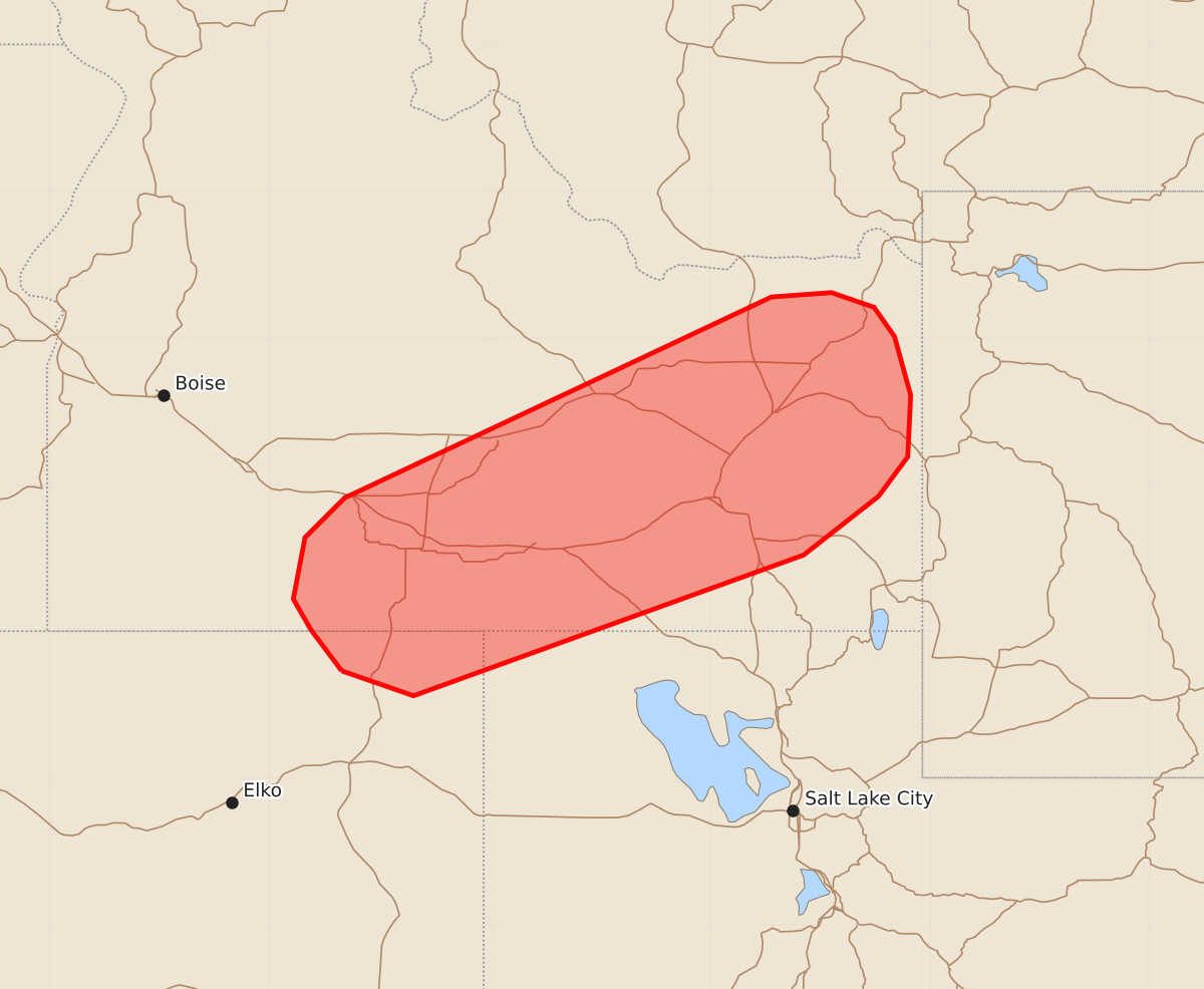 Risk area map for Mesoscale Discussion 1721