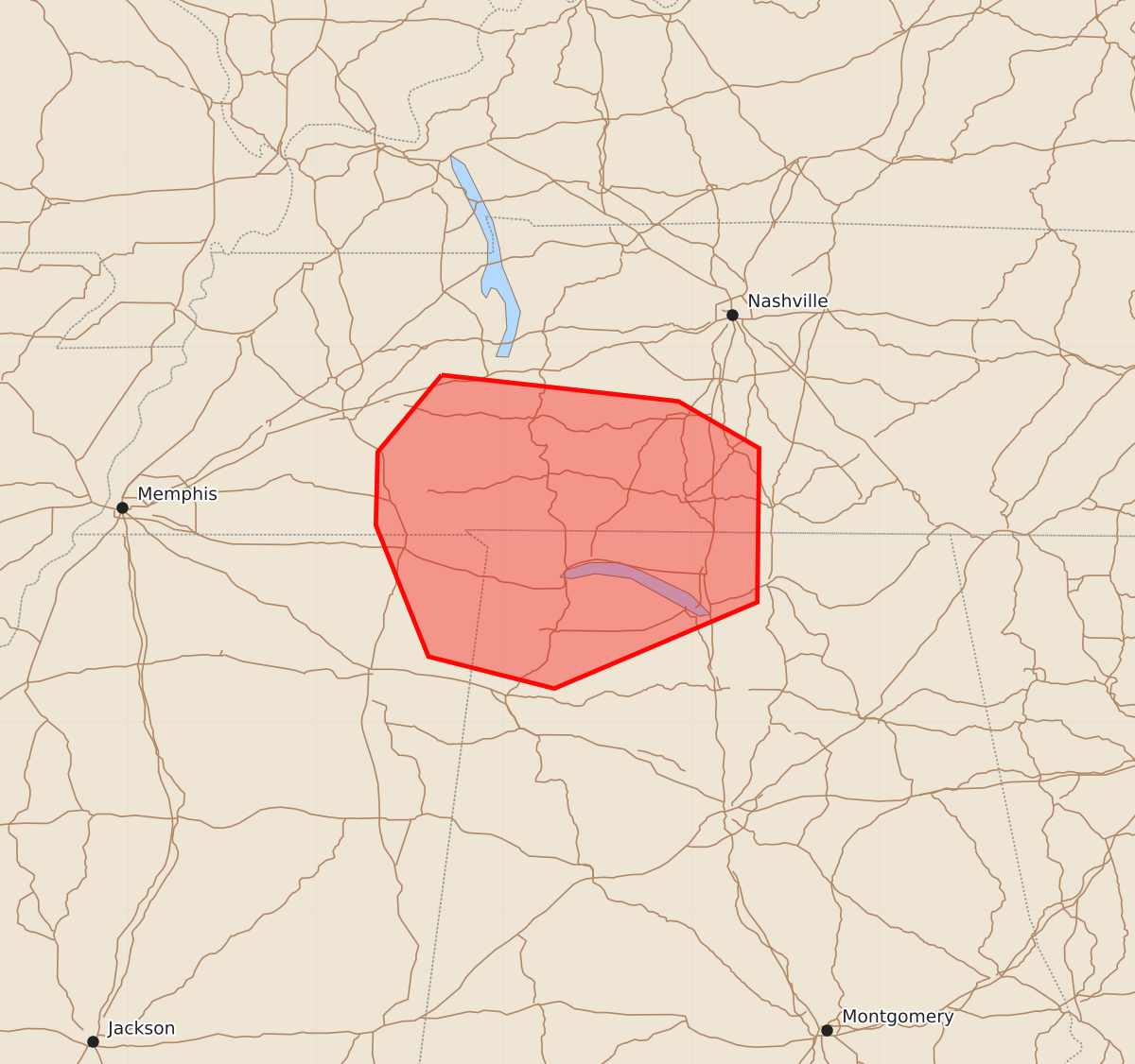 Risk area map for Mesoscale Discussion 1753