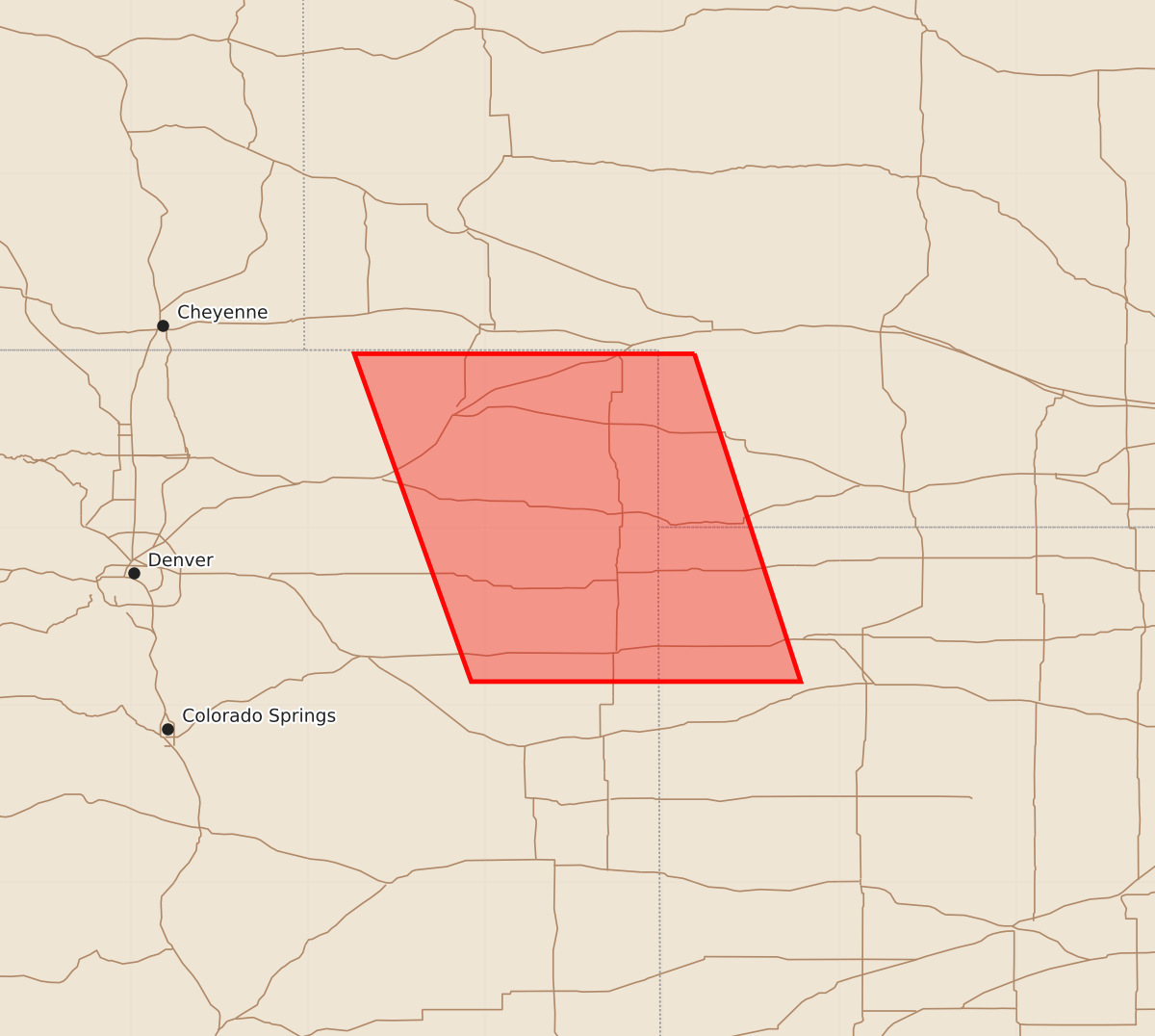 Risk area map for Watch 613 Outline
