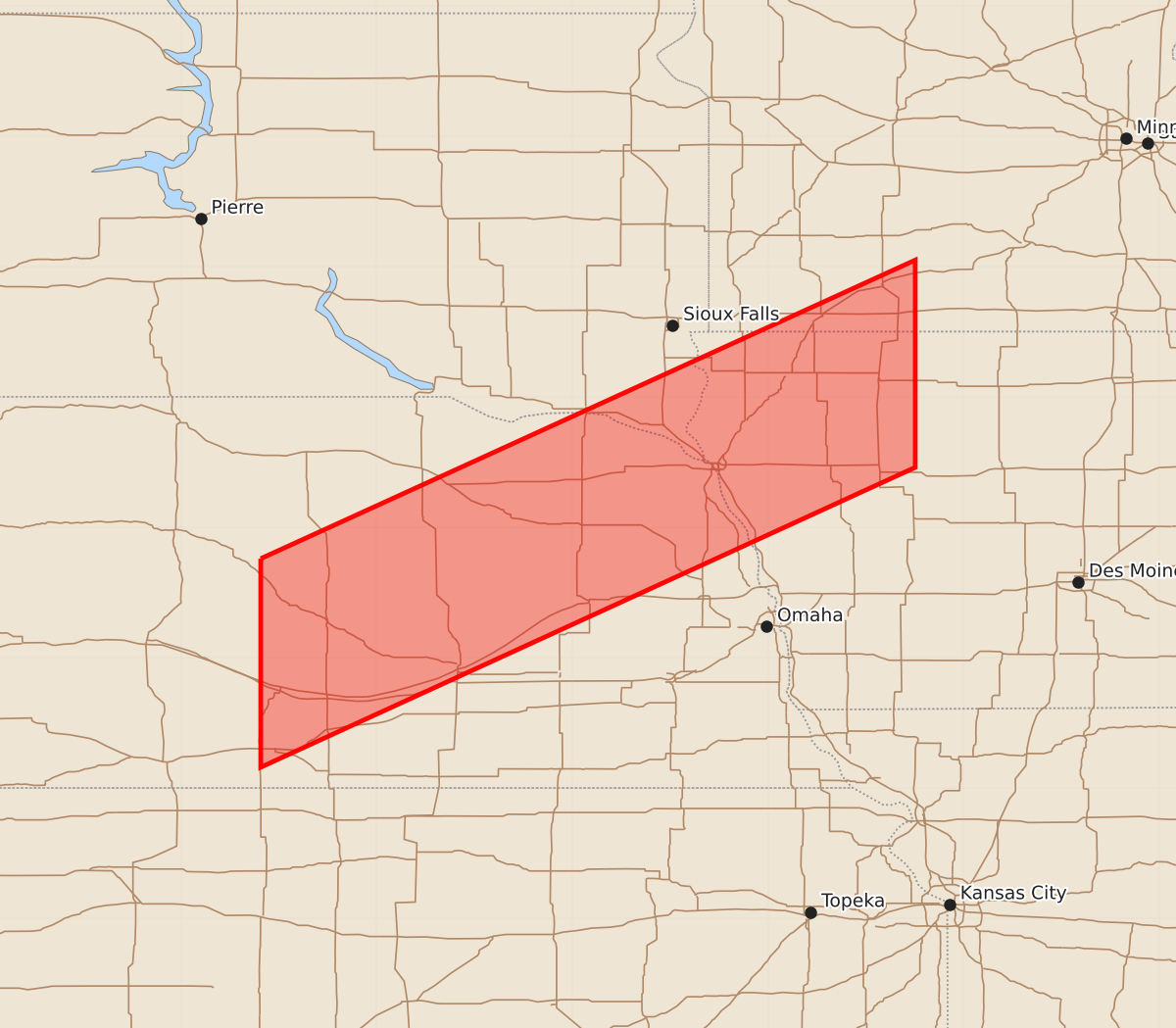 Risk area map for Watch 435 Outline