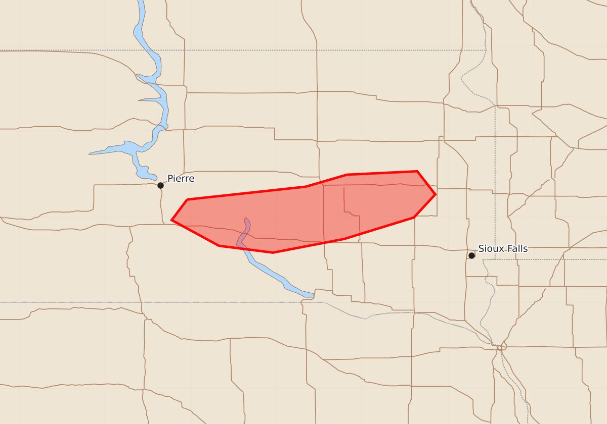 Risk area map for Mesoscale Discussion 1445