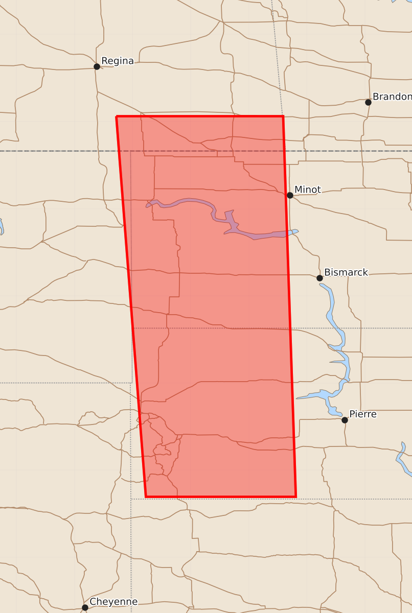 Risk area map for Watch 569 Outline