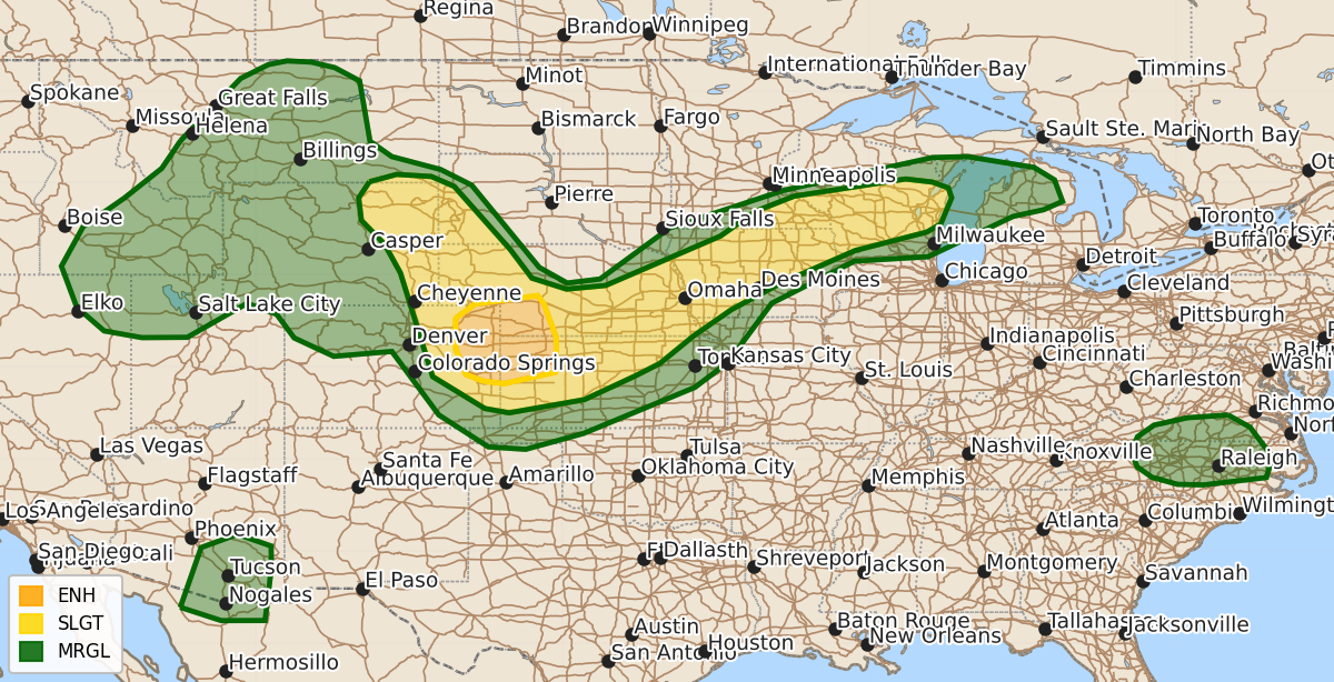 Risk area map for Day 1 Areal Outline