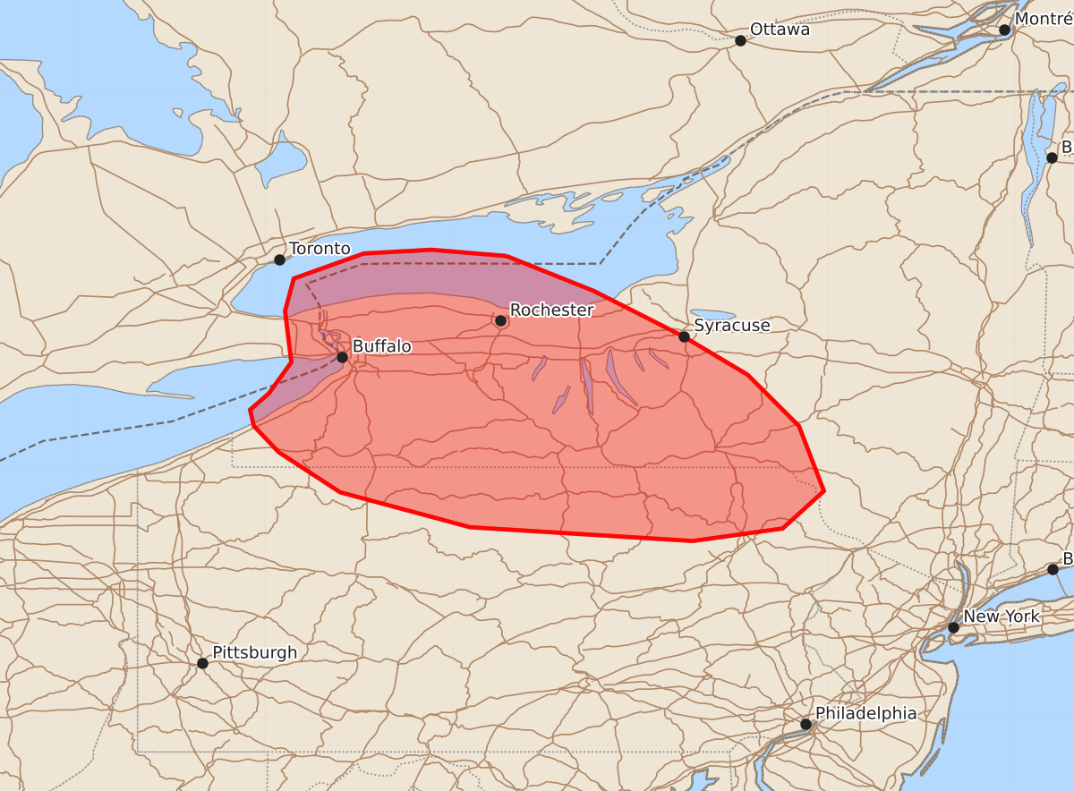 Risk area map for Mesoscale Discussion 1951