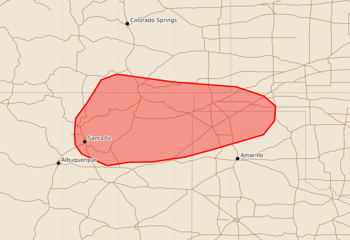 Risk area map for Mesoscale Discussion 1837