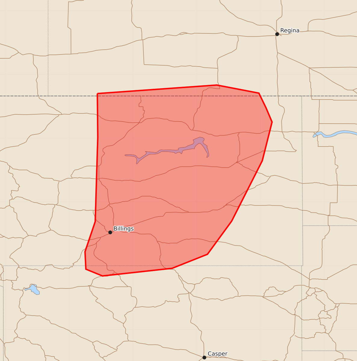 Risk area map for Mesoscale Discussion 2104