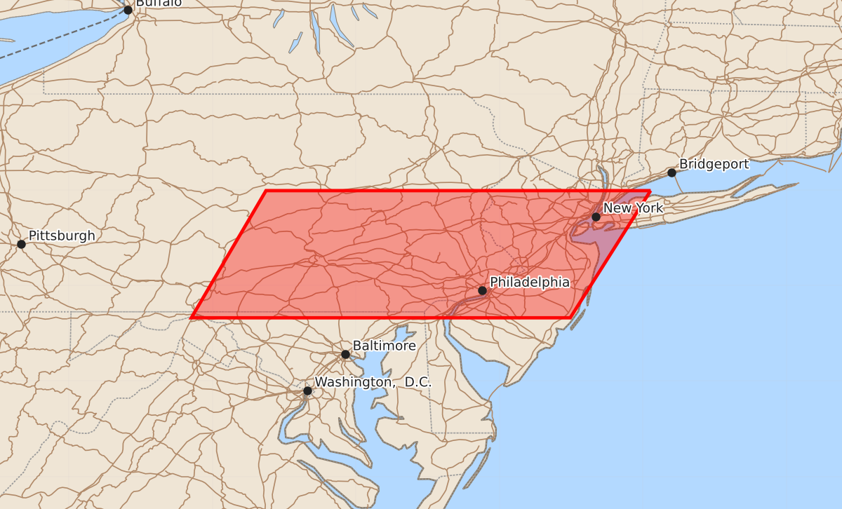 Risk area map for Watch 525 Outline