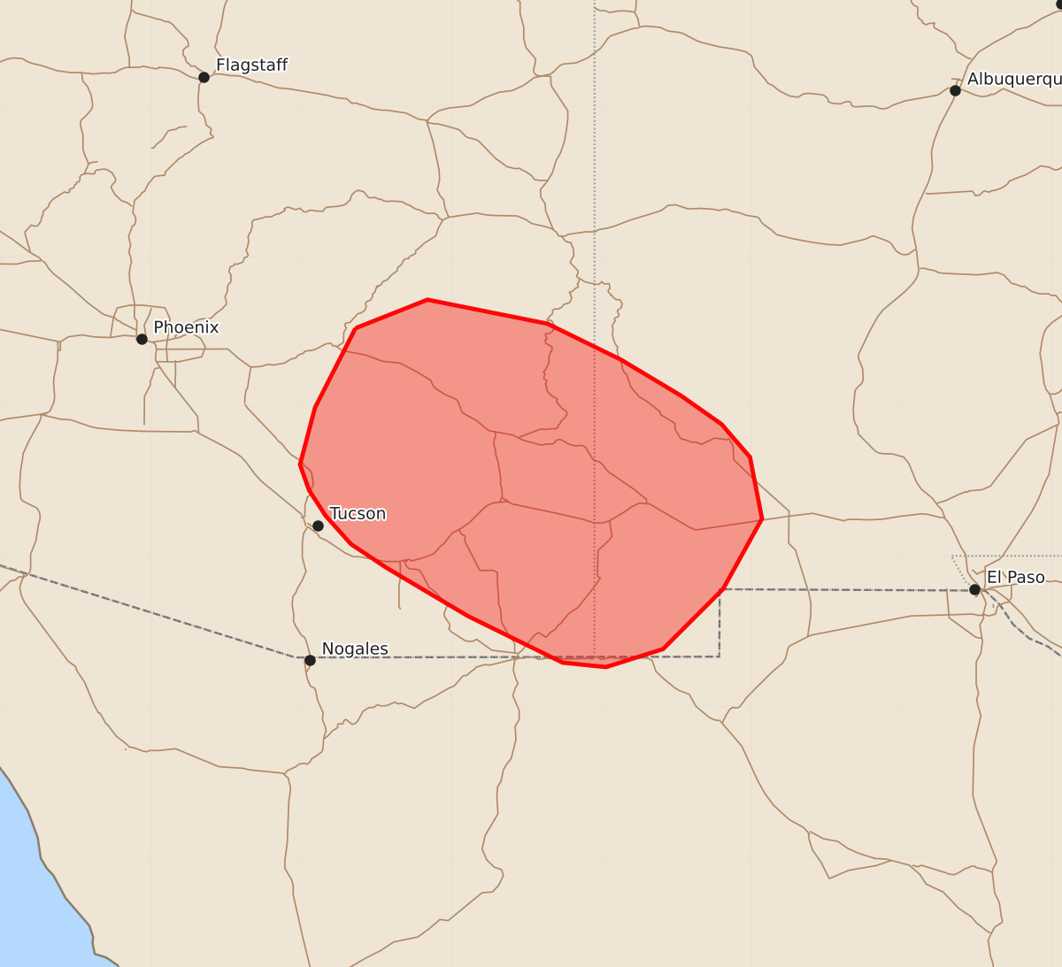Risk area map for Mesoscale Discussion 1581