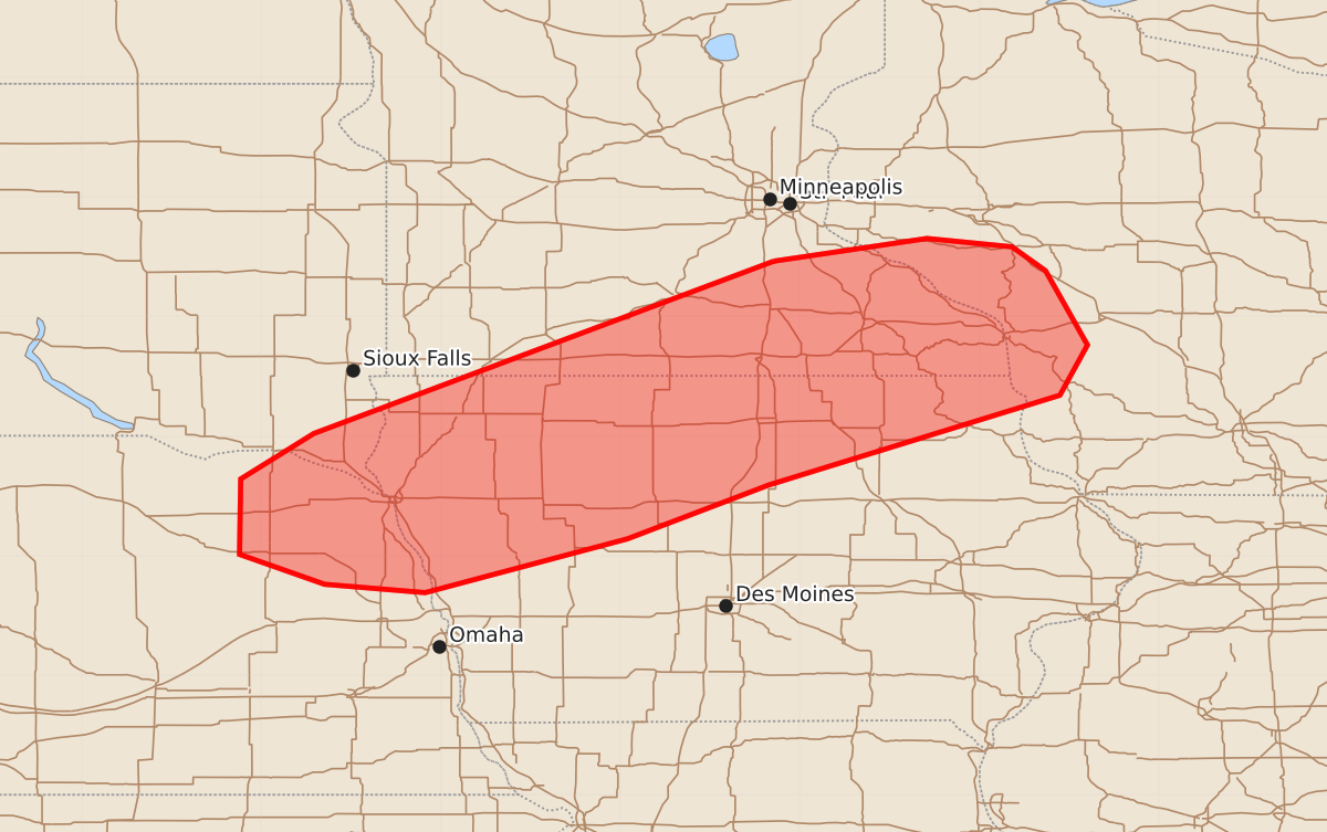Risk area map for Mesoscale Discussion 1429