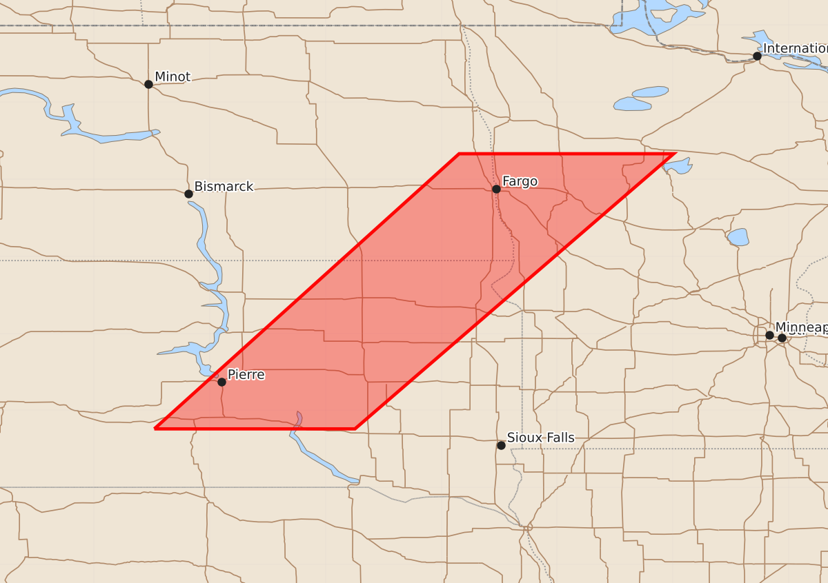 Risk area map for Watch 413 Outline