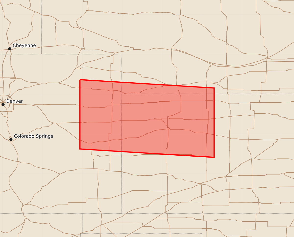 Risk area map for Watch 453 Outline