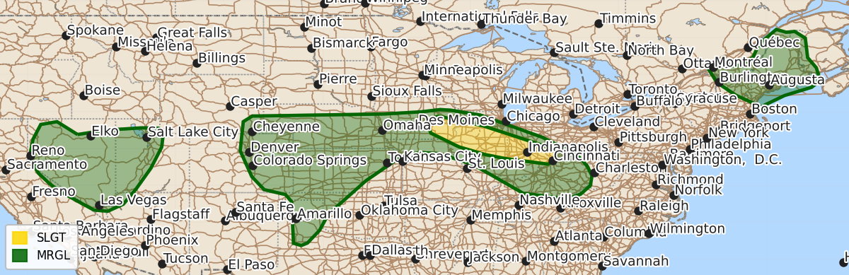 Risk area map for Day 1 Areal Outline