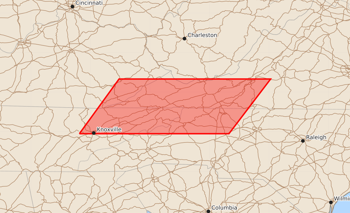Risk area map for Watch 571 Outline