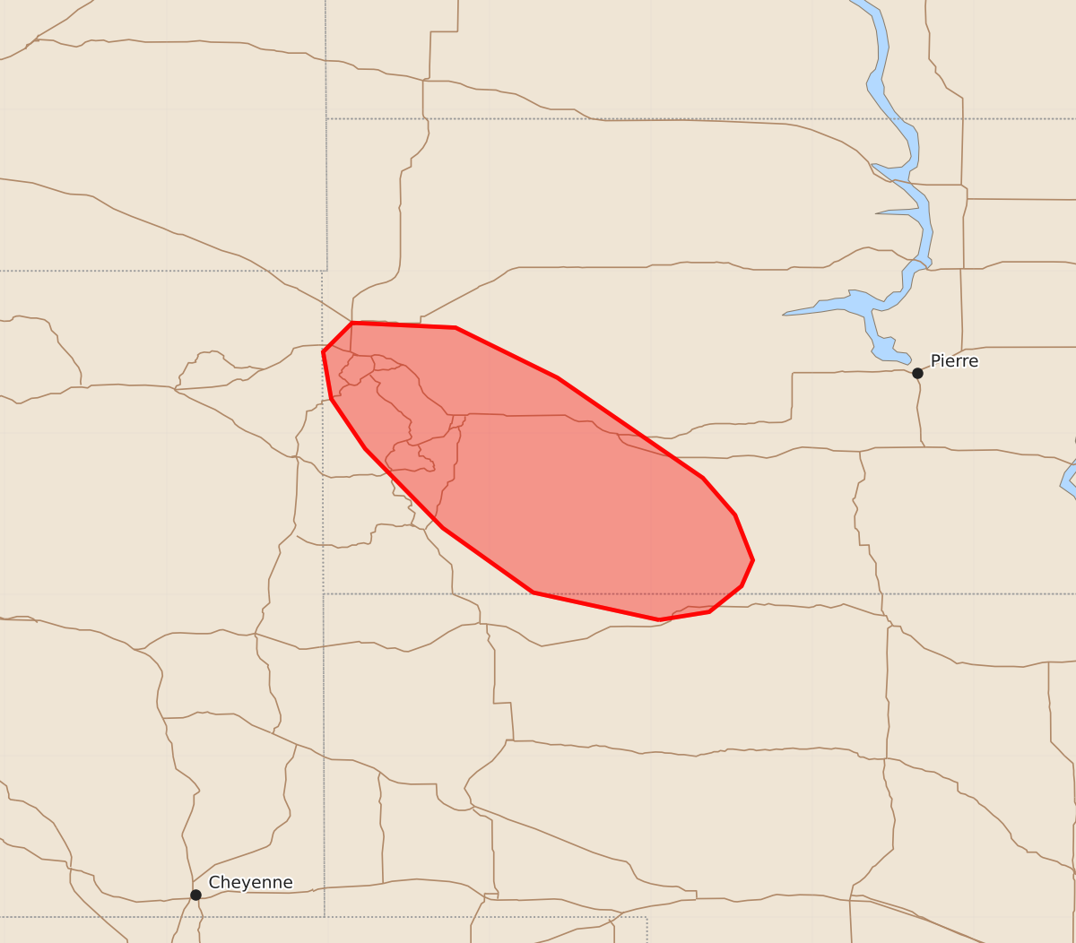 Risk area map for Mesoscale Discussion 1999
