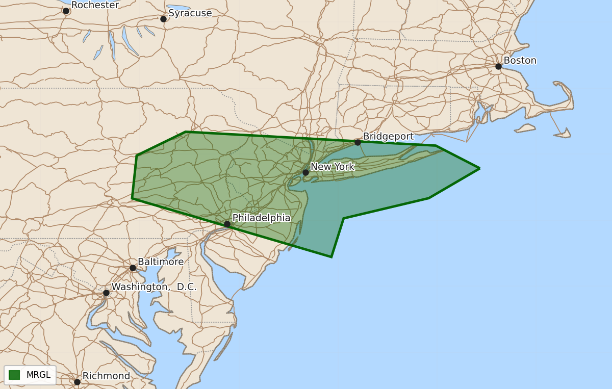 Risk area map for Day 2 Areal Outline