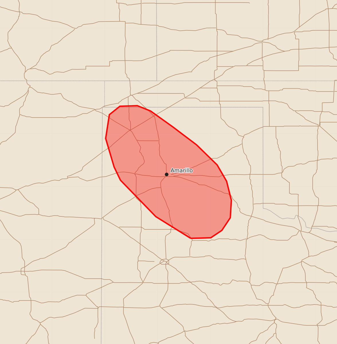 Risk area map for Mesoscale Discussion 1276
