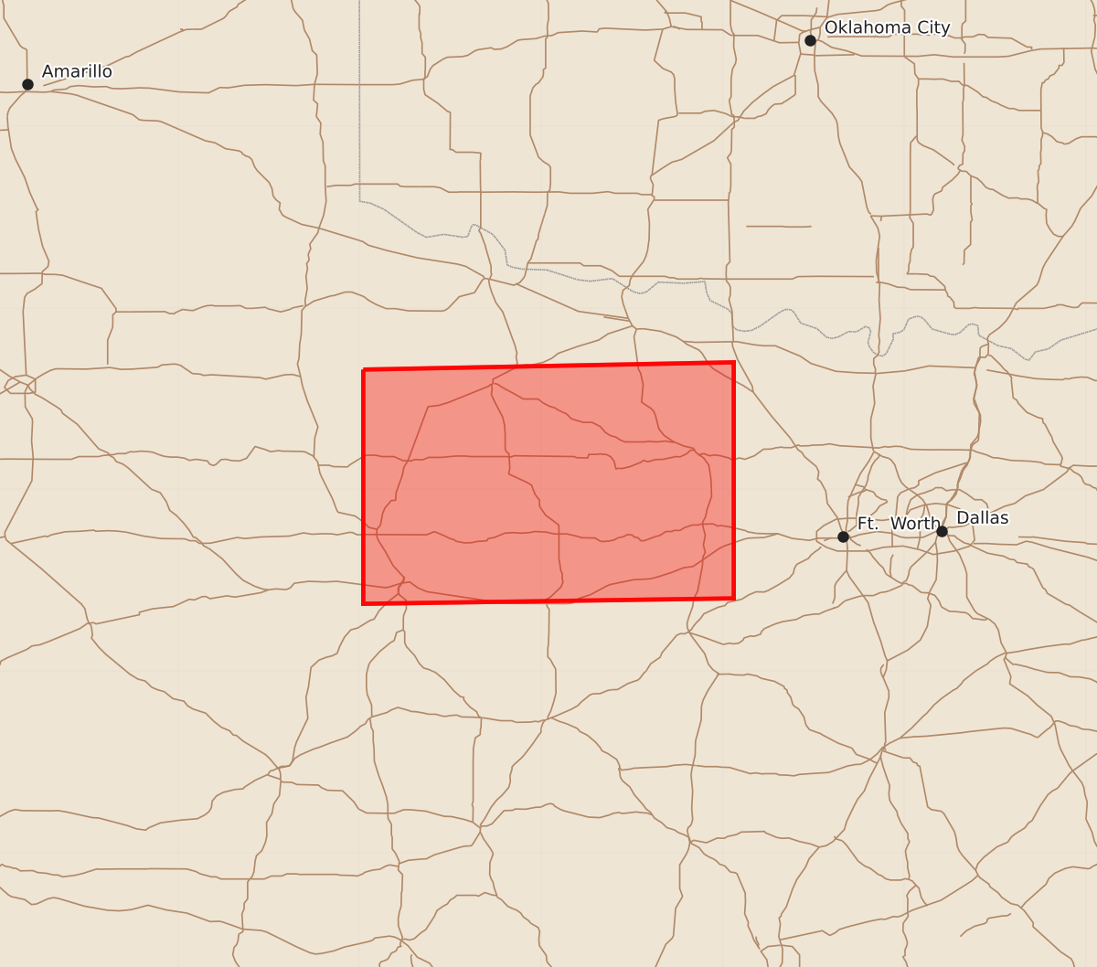 Risk area map for Watch 382 Outline
