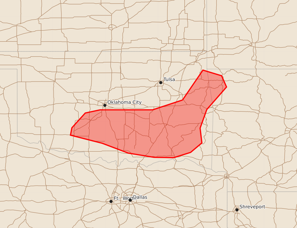 Risk area map for Mesoscale Discussion 1508