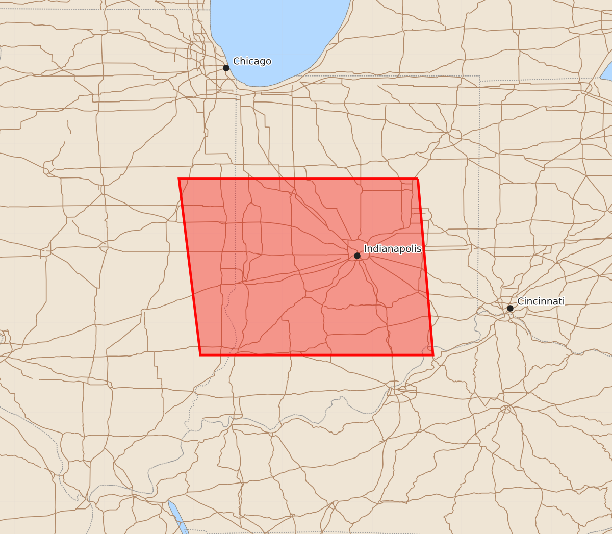 Risk area map for Watch 521 Outline