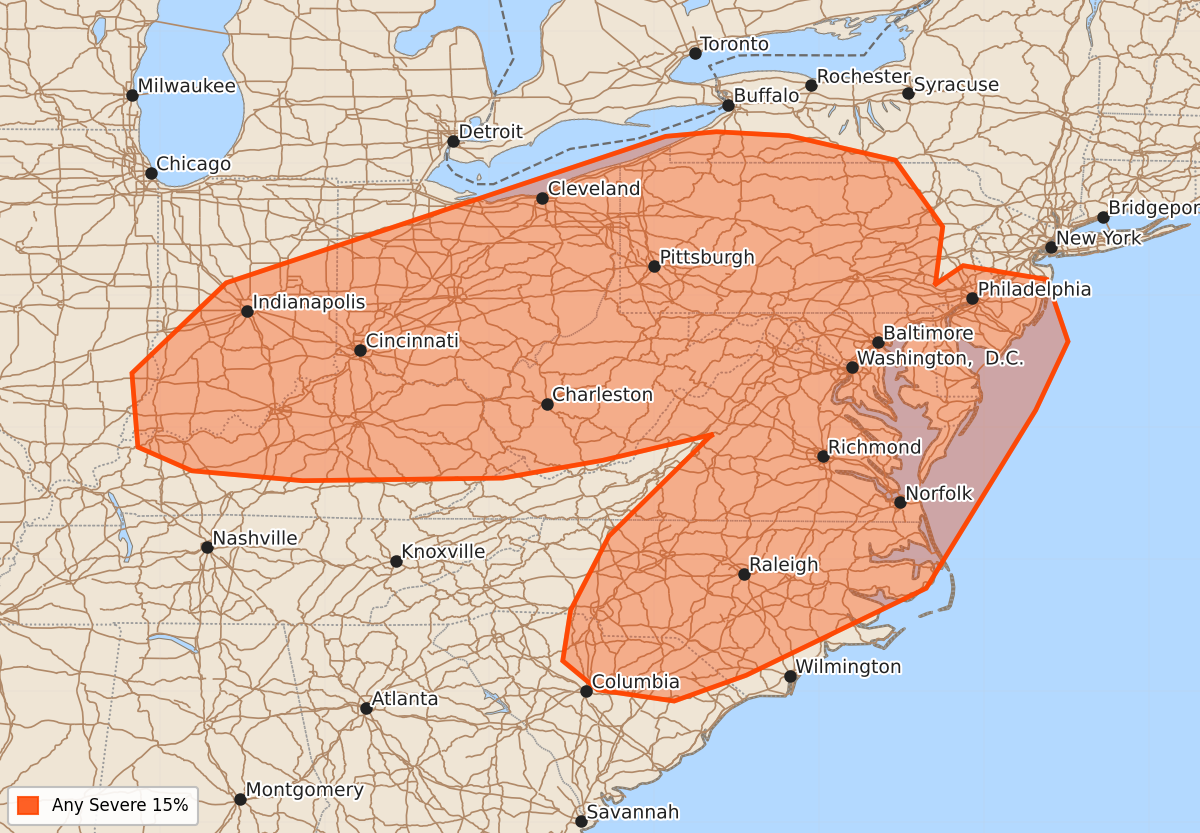 Risk area map for Day 4-8 Areal Outline