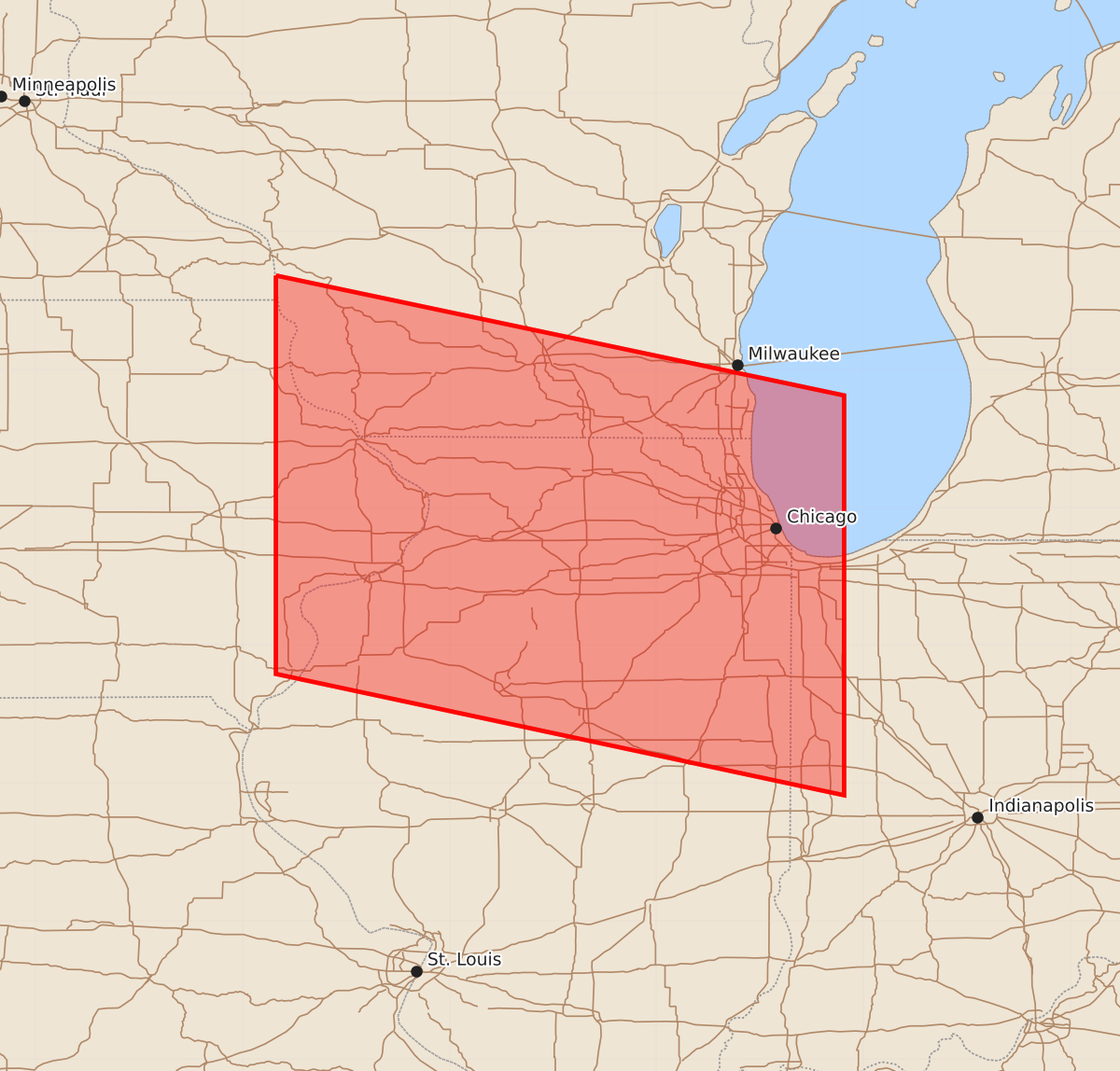 Risk area map for Watch 563 Outline