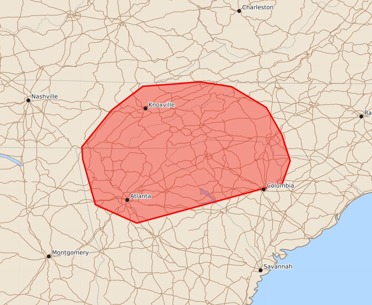 Risk area map for Mesoscale Discussion 1660