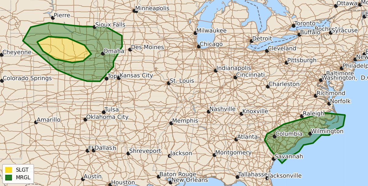 Risk area map for Day 3 Convective Outlook