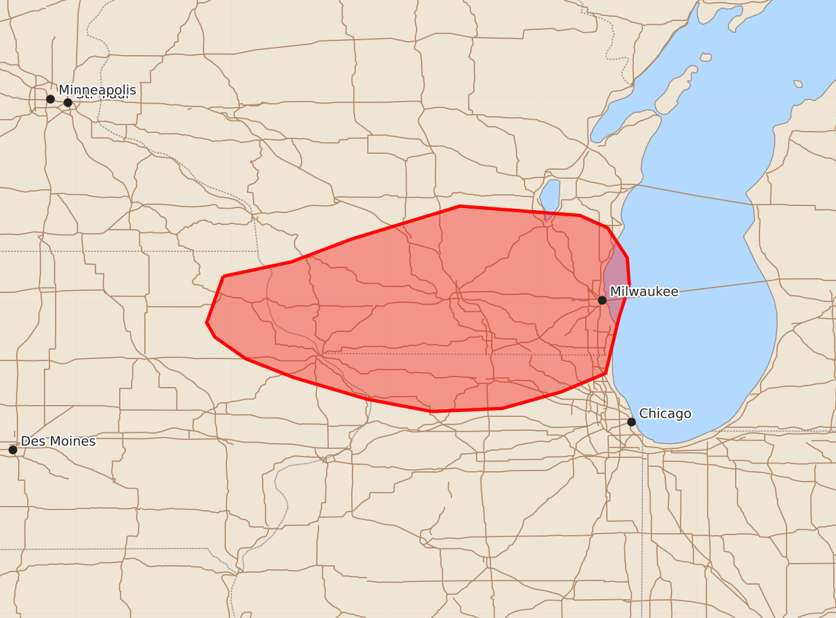 Risk area map for Mesoscale Discussion 2029