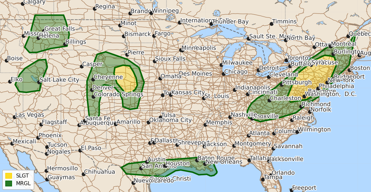 Risk area map for Day 1 Areal Outline