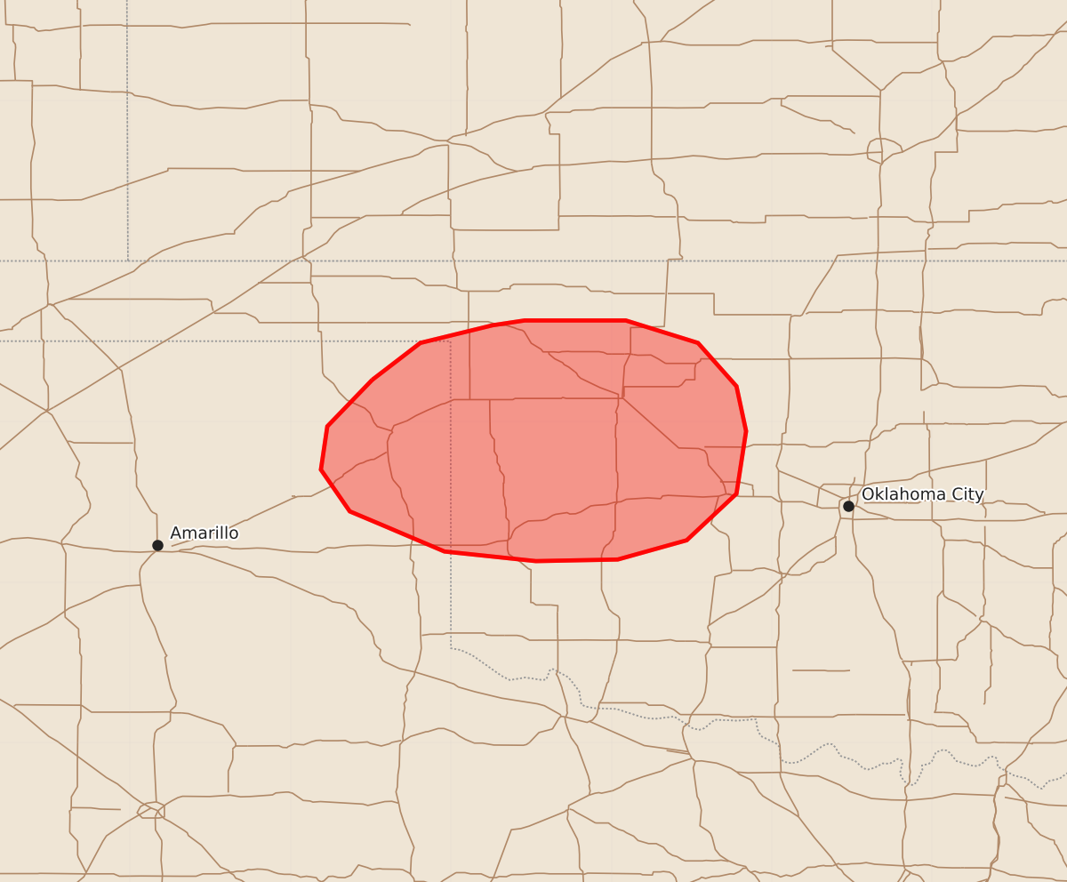 Risk area map for Mesoscale Discussion 1321