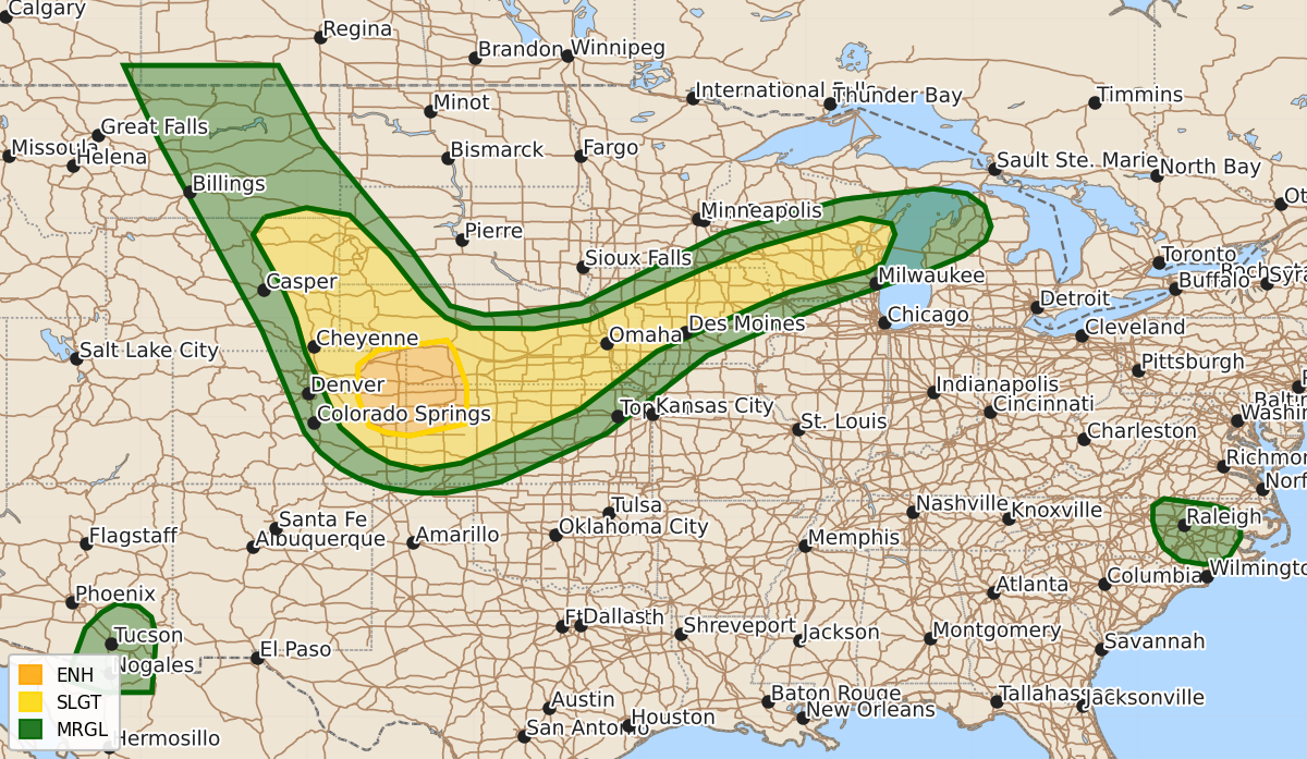 Risk area map for Day 1 Areal Outline