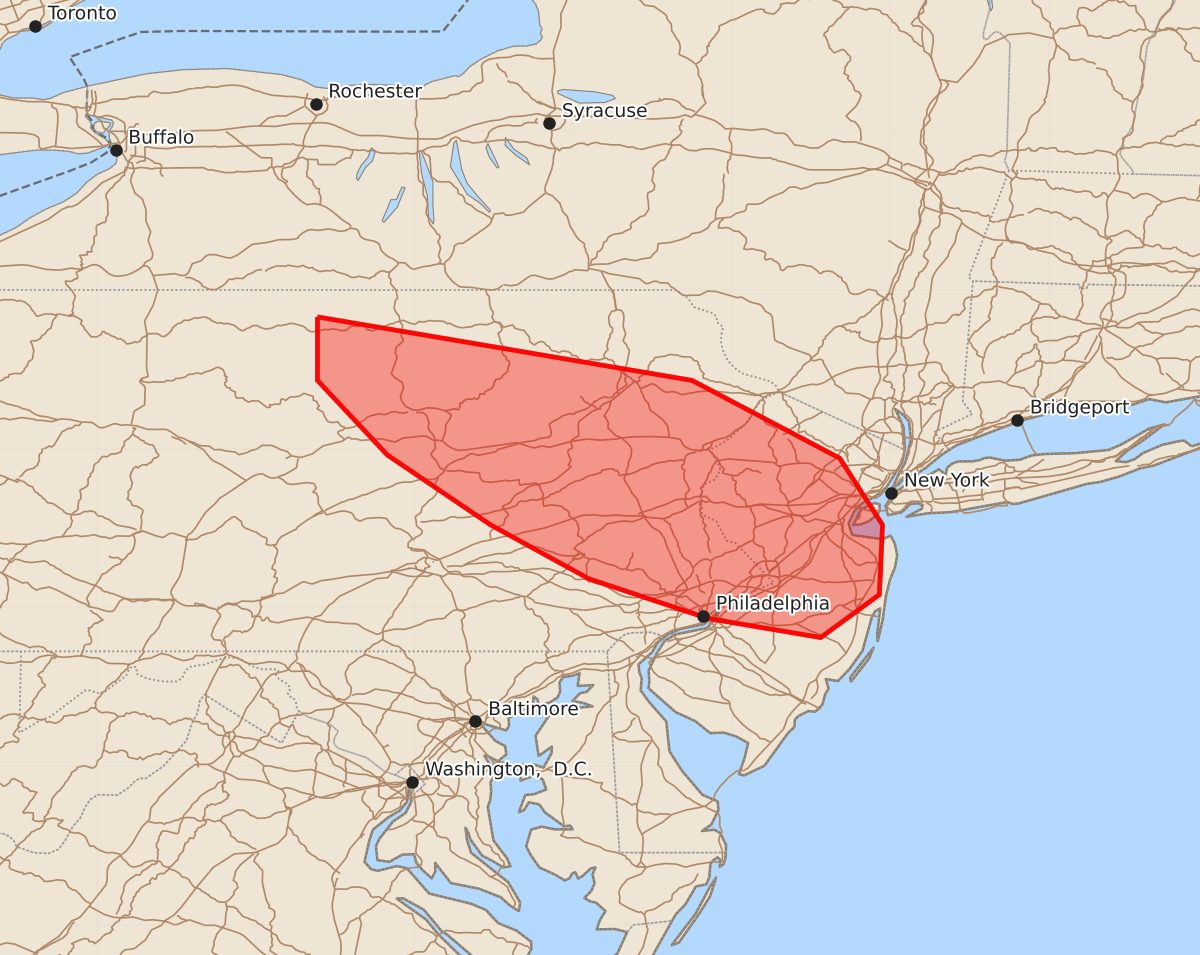 Risk area map for Mesoscale Discussion 1626