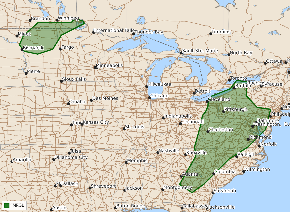 Risk area map for Day 1 Areal Outline