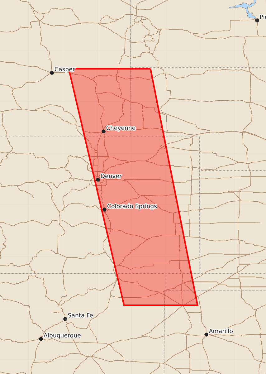 Risk area map for Watch 398 Outline