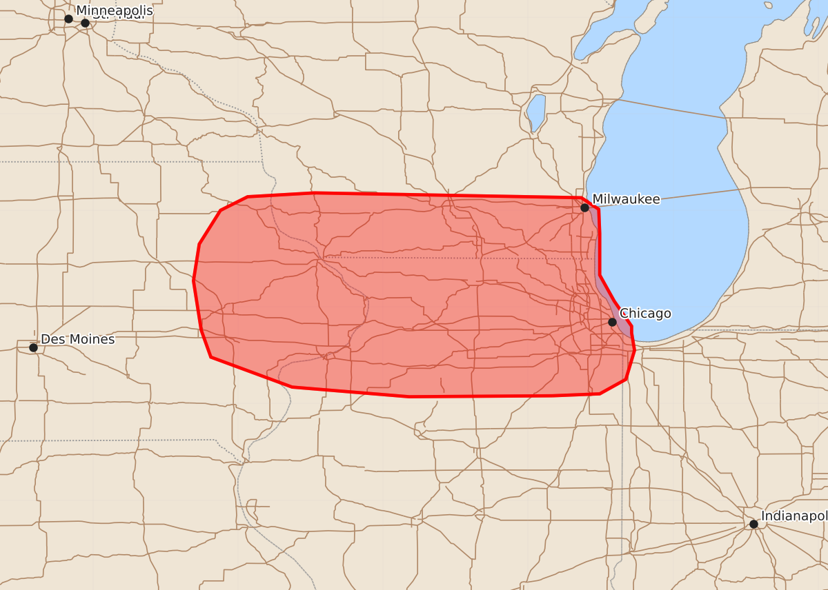 Risk area map for Mesoscale Discussion 1475