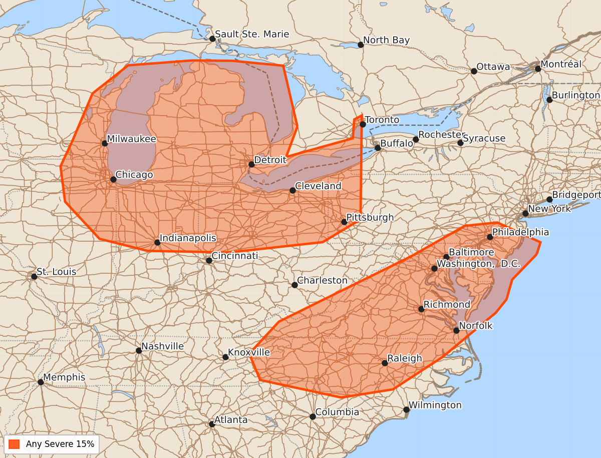 Risk area map for Day 4-8 Areal Outline