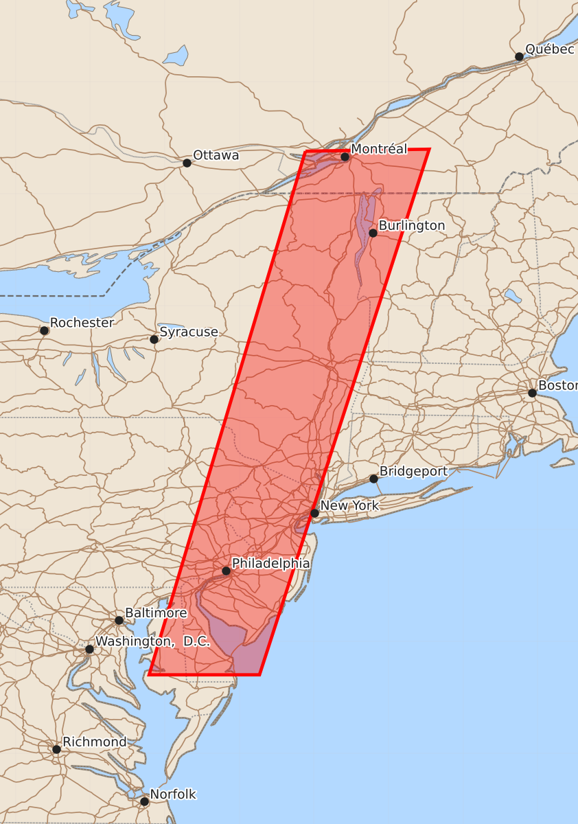 Risk area map for Watch 556 Outline