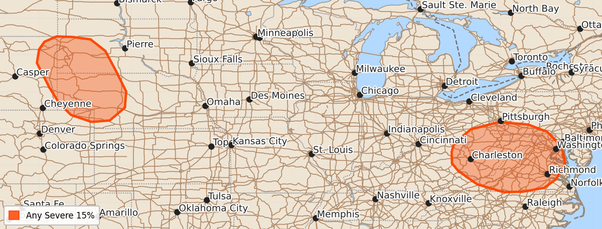 Risk area map for Day 4-8 Areal Outline