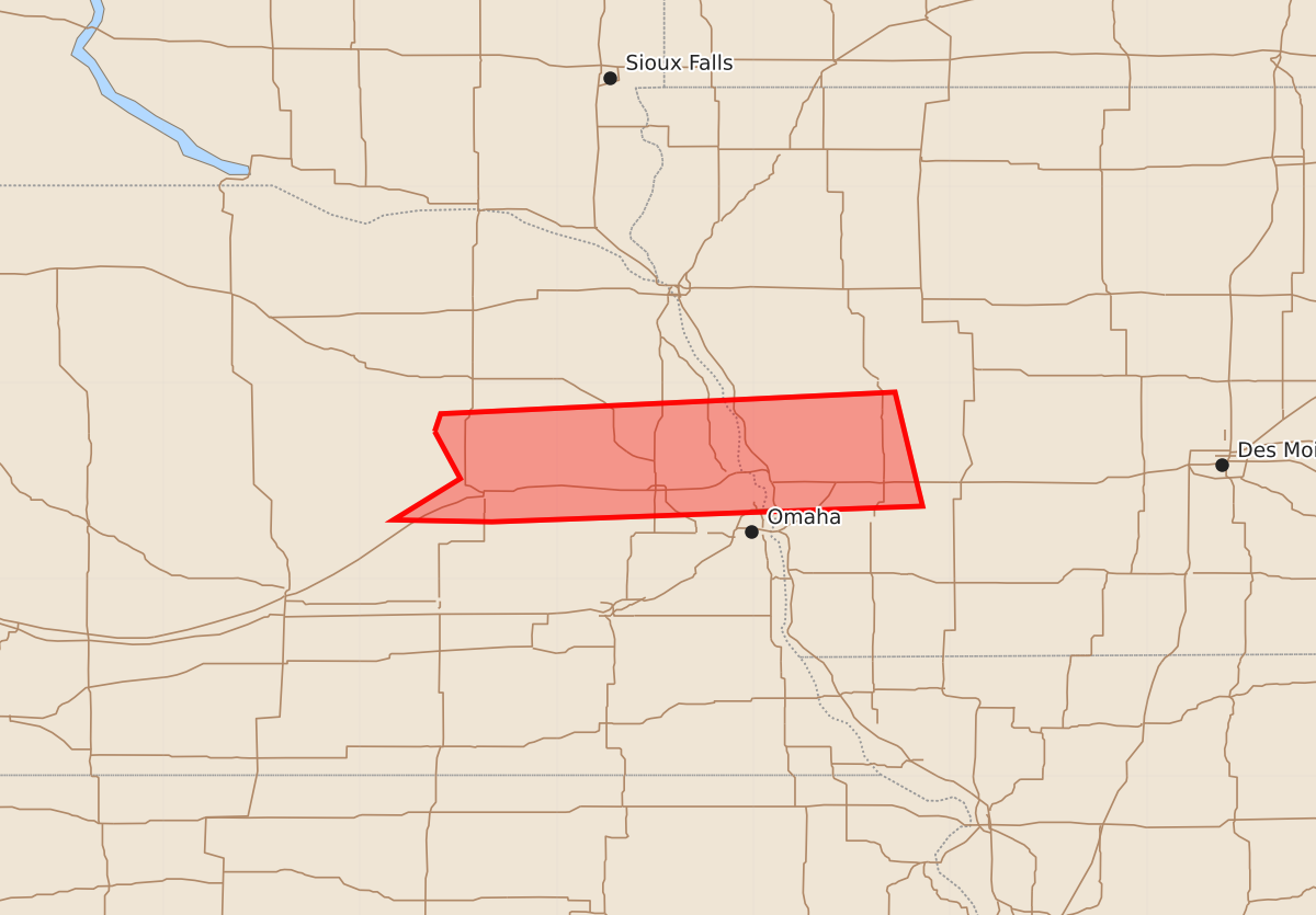 Risk area map for Mesoscale Discussion 1964