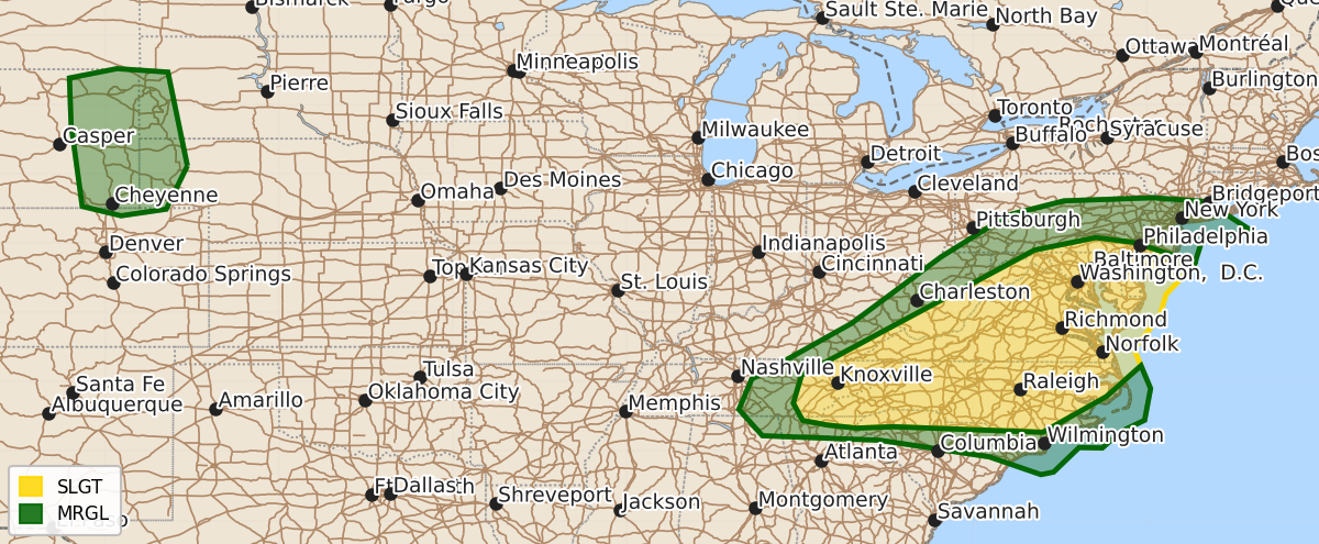 Risk area map for Day 3 Convective Outlook