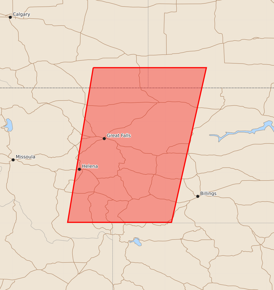 Risk area map for Watch 617 Outline