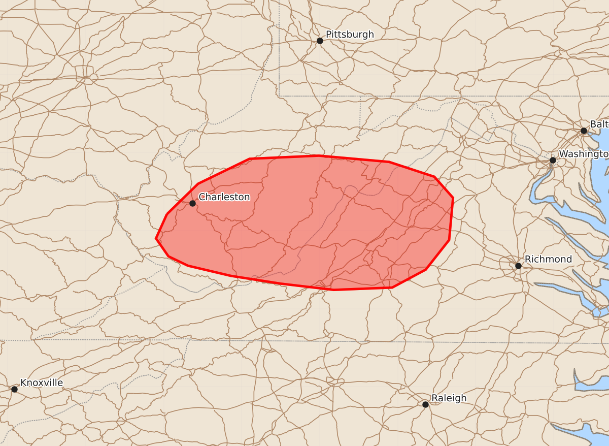 Risk area map for Mesoscale Discussion 1179